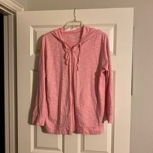 Pink Slub Knit Hoodie